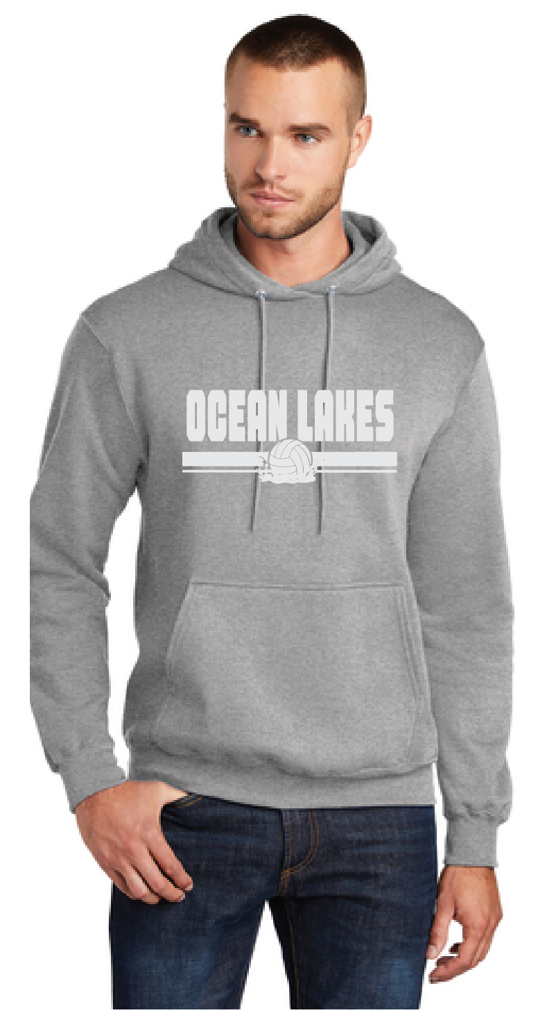 Core Fleece Pullover Hooded Sweatshirt / Athletic Heather  / Ocean Lakes High School Water Polo