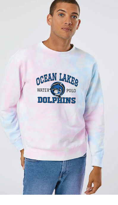 Midweight Tie-Dyed Sweatshirt / Tie Dye Cotton Candy / Ocean Lakes High School Water Polo