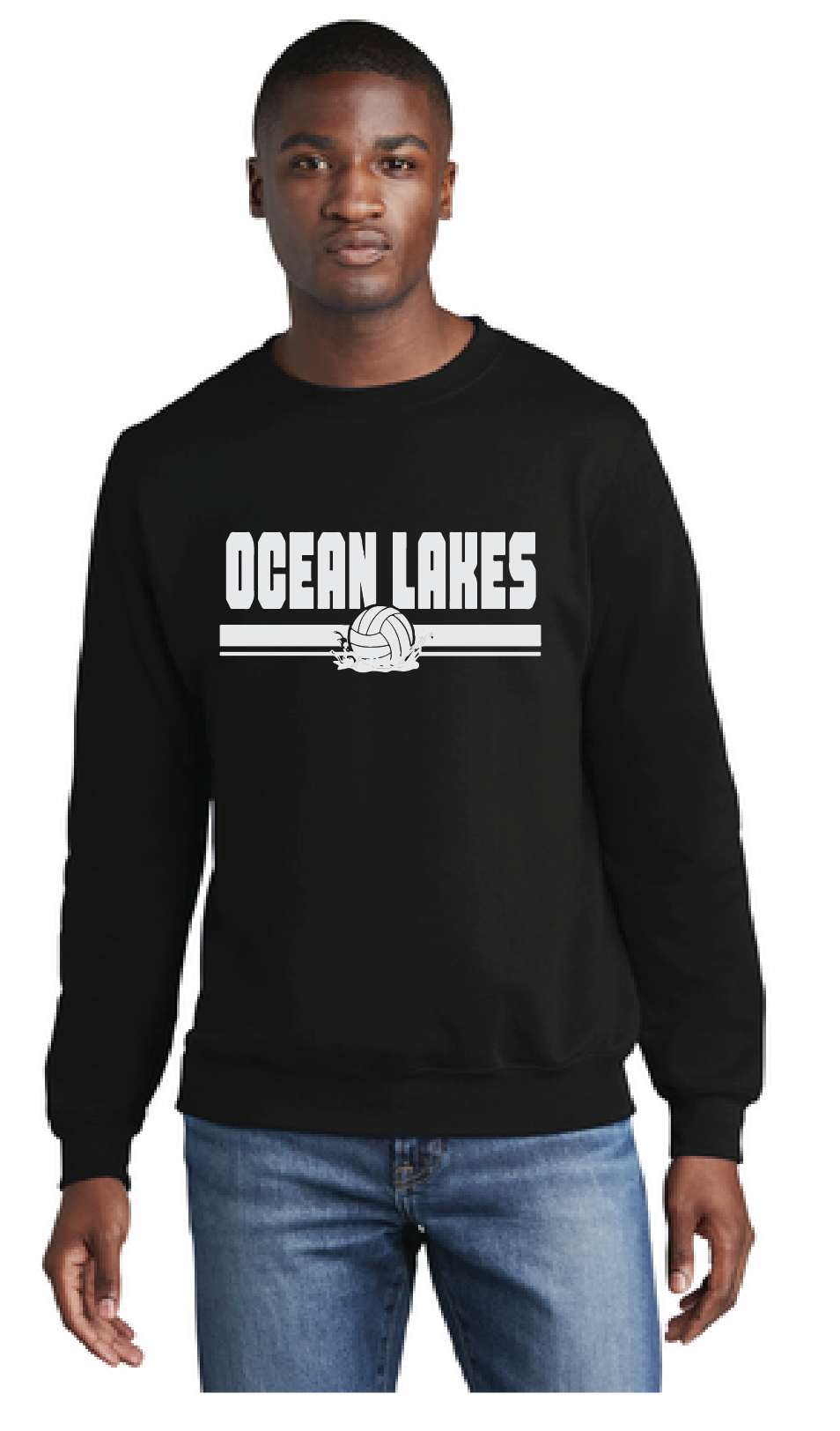 Core Fleece Crewneck Sweatshirt / Black / Ocean Lakes High School Water Polo