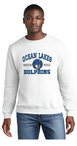 Fleece Crewneck Sweatshirt / White / Ocean Lakes High School Water Polo