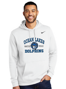 Nike Club Fleece Pullover Hoodie / White / Ocean Lakes High School Water Polo