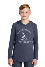 Long Sleeve T-shirt Hoodie (Youth & Adult) / Navy Frost / Ocean Lakes Elementary School