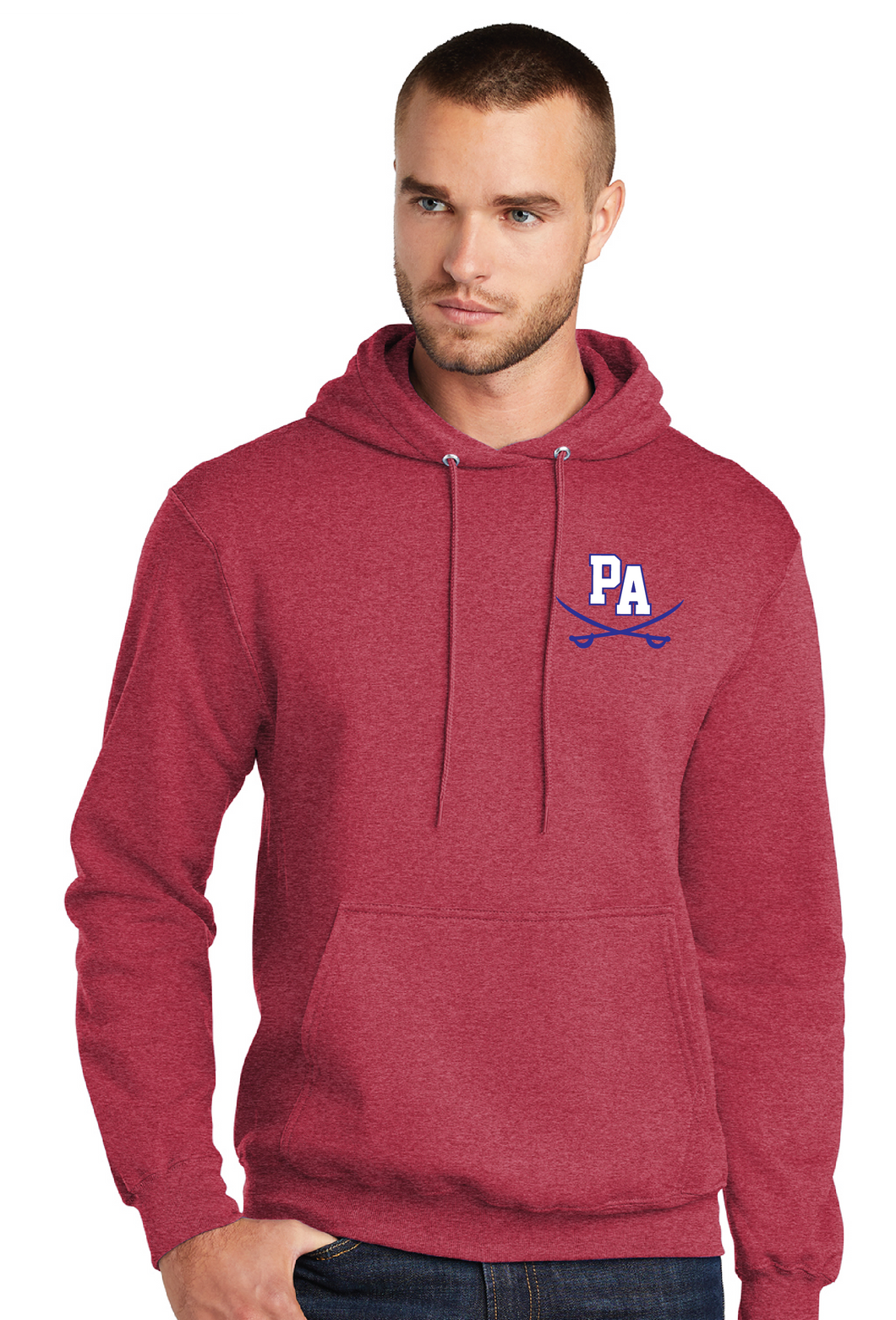 Core Fleece Pullover Hooded Sweatshirt / Heather Red / Princess Anne High School Seniors