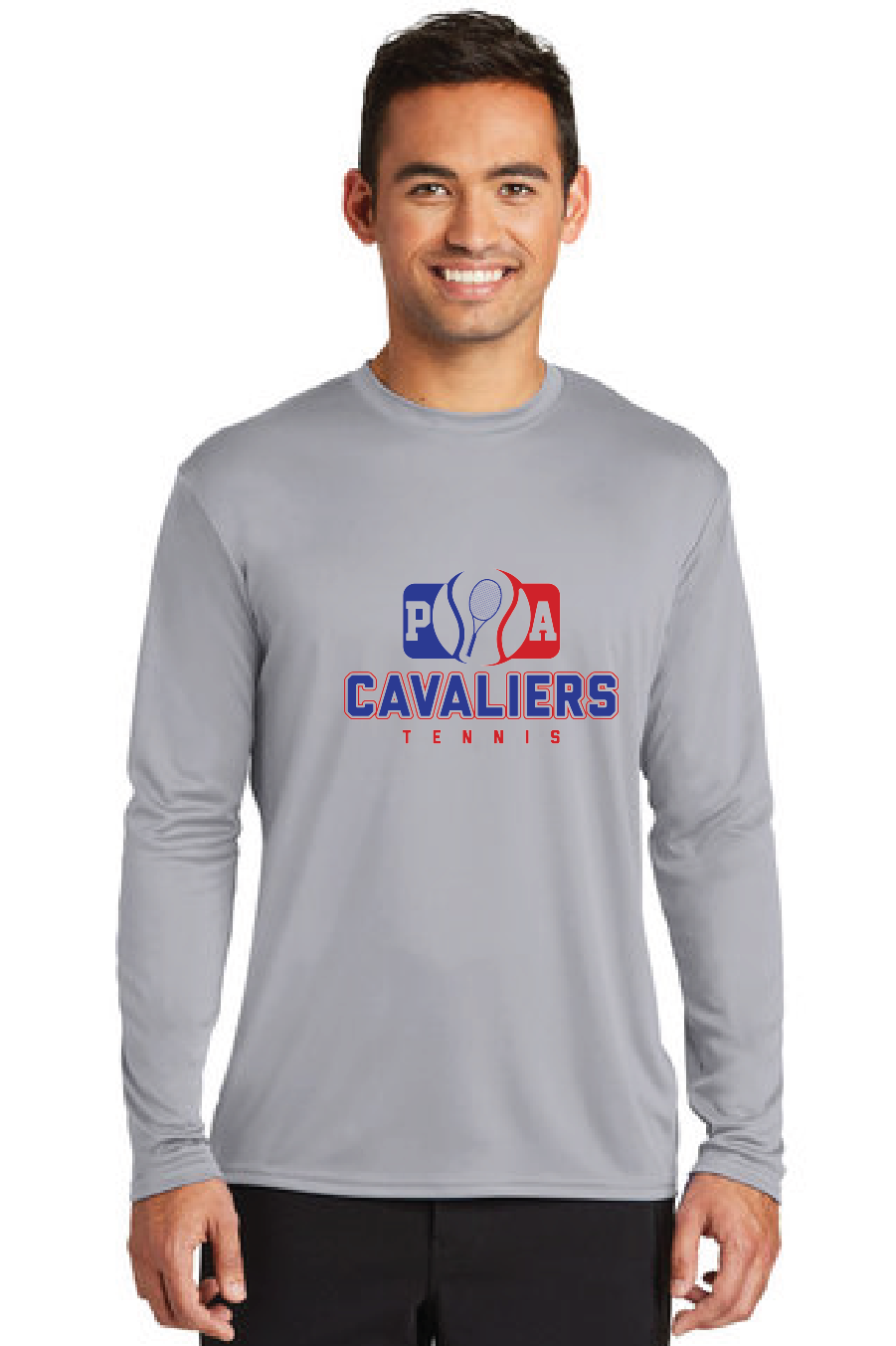 Long Sleeve Cotton Touch Tee / Silver / Princess Anne High School Boys Tennis