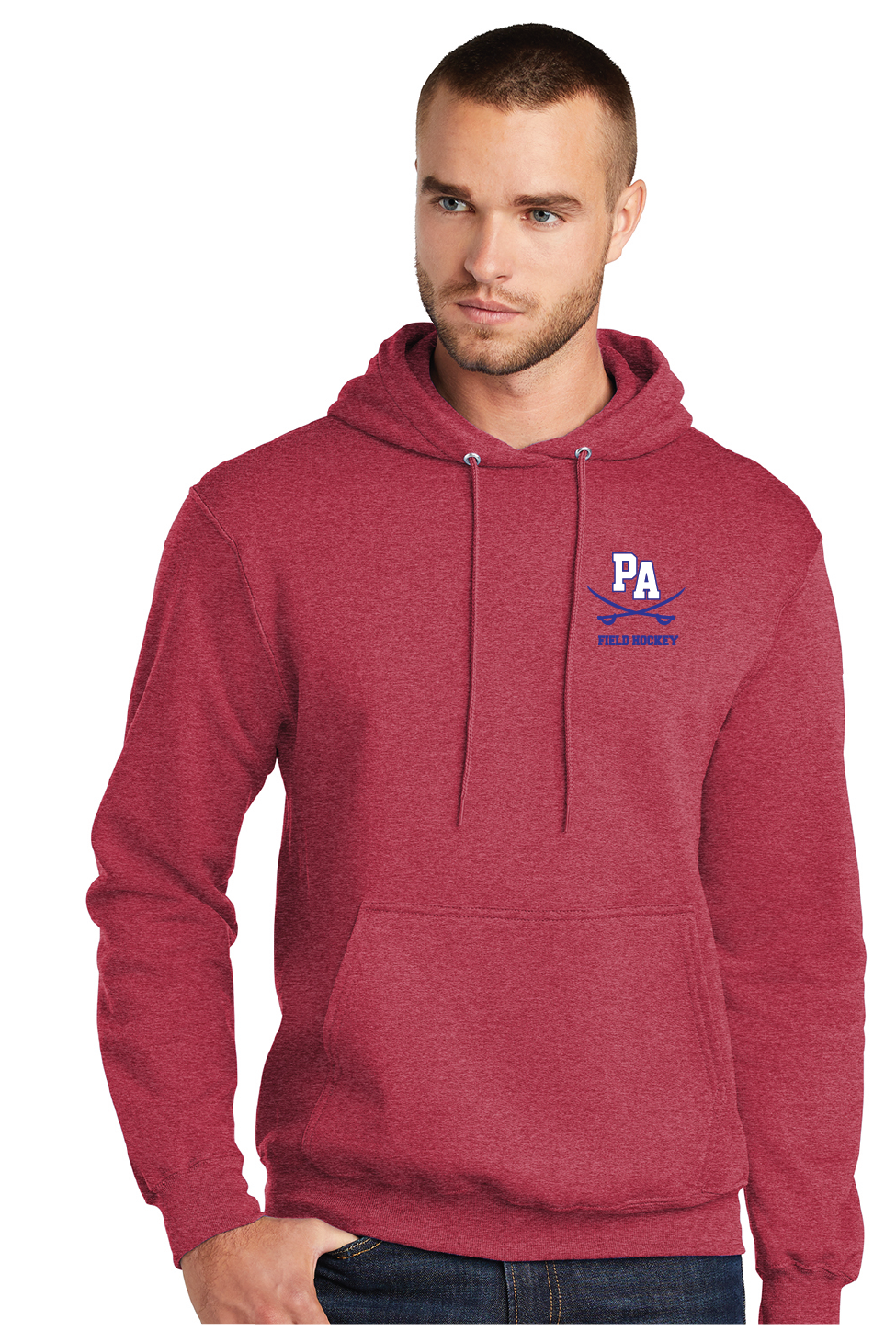 Core Fleece Pullover Hooded Sweatshirt / Heather Red / Princess Anne High School Field Hockey