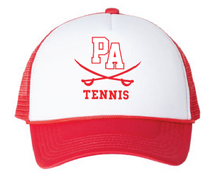 Foam Mesh-Back Trucker Cap / White/Red / Princess Anne High School Tennis