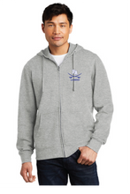 Fleece Full Zip Pullover Hooded Sweatshirt / Heathered Grey / Princess Anne High School Lacrosse