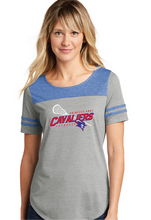 Ladies Tri-Blend Wicking Fan Tee / True Blue Heather / Princess Anne High School Lacrosse