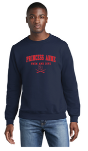 Core Fleece Crewneck Sweatshirt / Navy / Princess Anne High School Swim and Dive