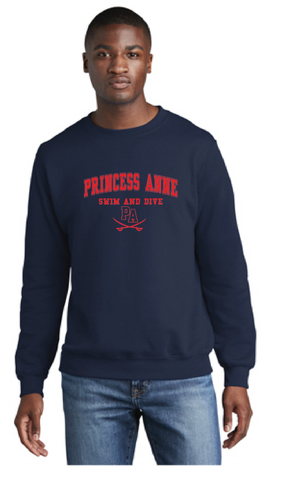 Core Fleece Crewneck Sweatshirt / Navy / Princess Anne High School Swim and Dive