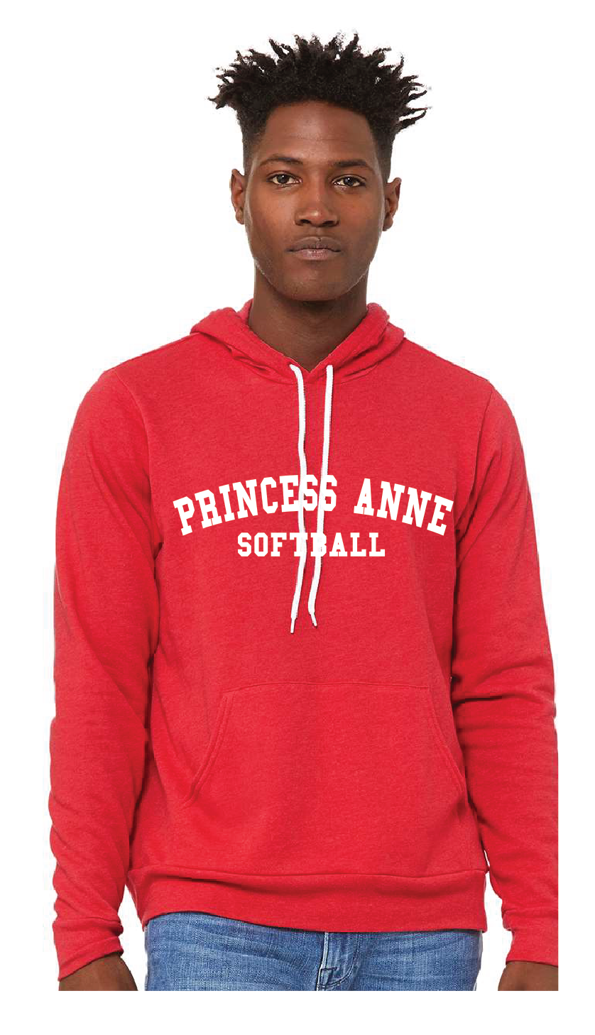 Unisex Sponge Fleece Hoodie / Heather Red / Princess Anne High School Softball