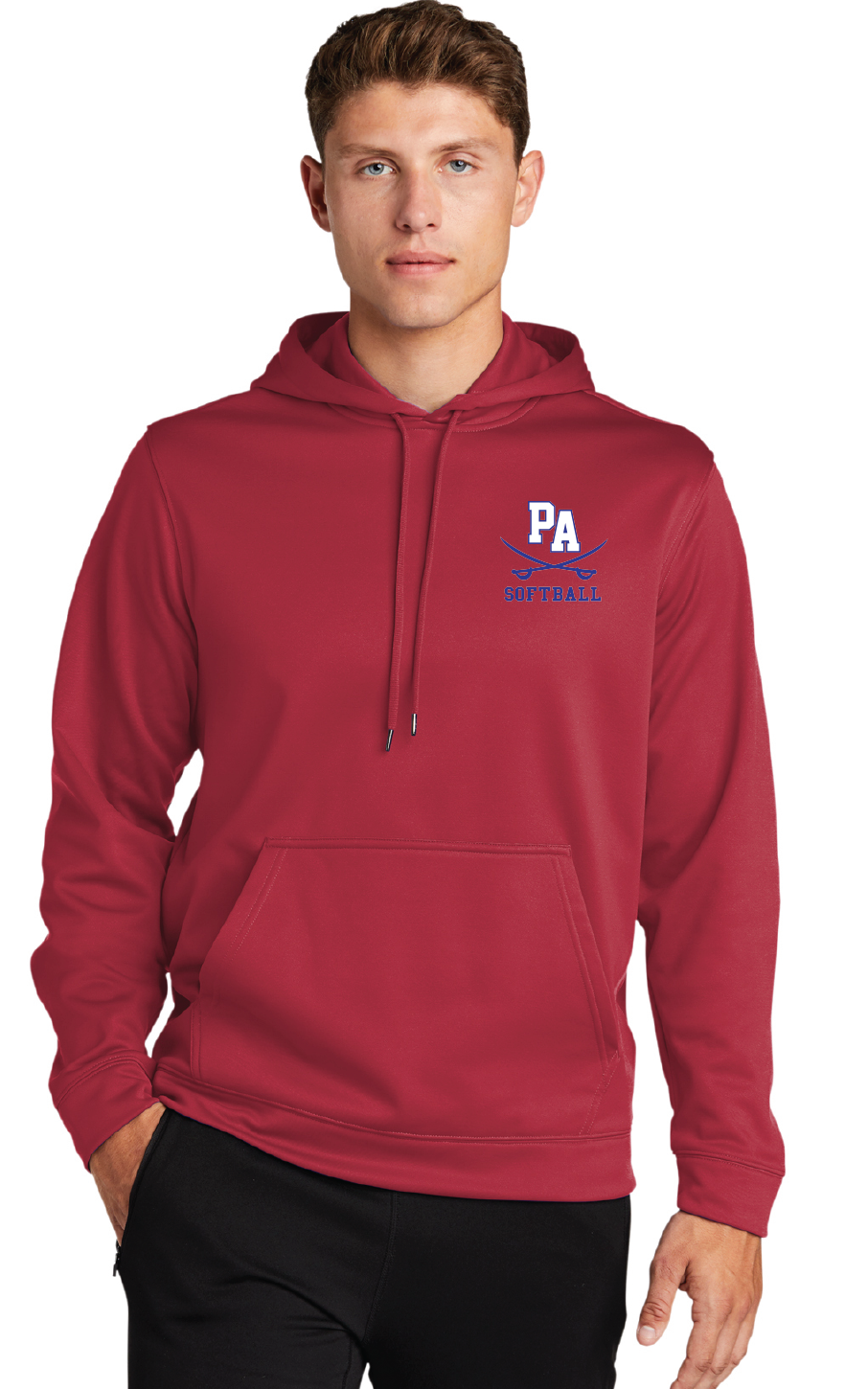 Fleece Hooded Pullover / Red / Princess Anne High School Softball