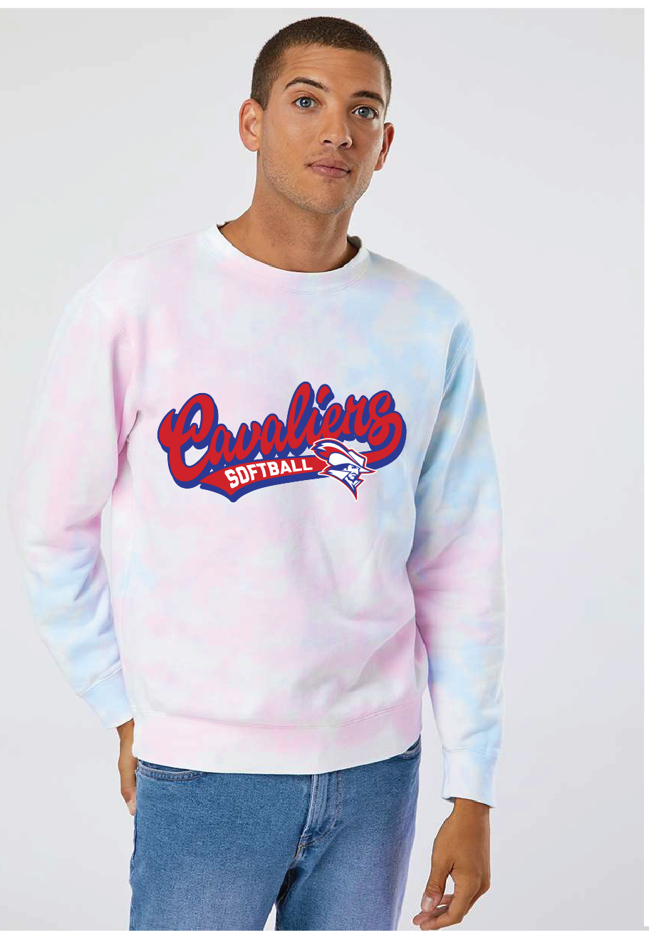 Midweight Tie-Dyed Sweatshirt / Tie Dye Cotton Candy / Princess Anne High School Softball