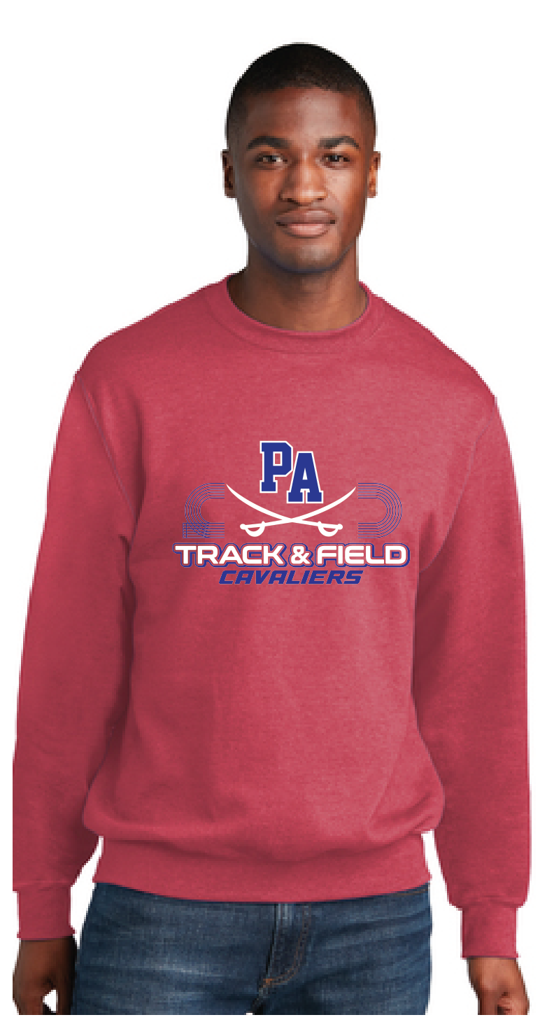 Core Fleece Crewneck Sweatshirt / Heather Red / Princess Anne High School Track and Field