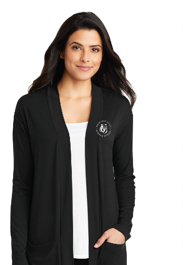 Ladies Concept Long Pocket Cardigan / Black / Princess Anne Middle School Staff