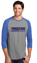 Perfect Tri 3/4-Sleeve Raglan / Royal Frost / Princess Anne Middle School Staff