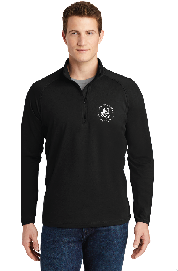 Stretch 1/2-Zip Pullover / Black / Princess Anne Middle School Staff