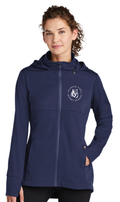 Ladies Hooded Soft Shell Jacket / Navy / Princess Anne Middle School Staff