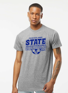 State Champions - Softstyle T-Shirt / Heather Grey / Princess Anne High School Boys Soccer