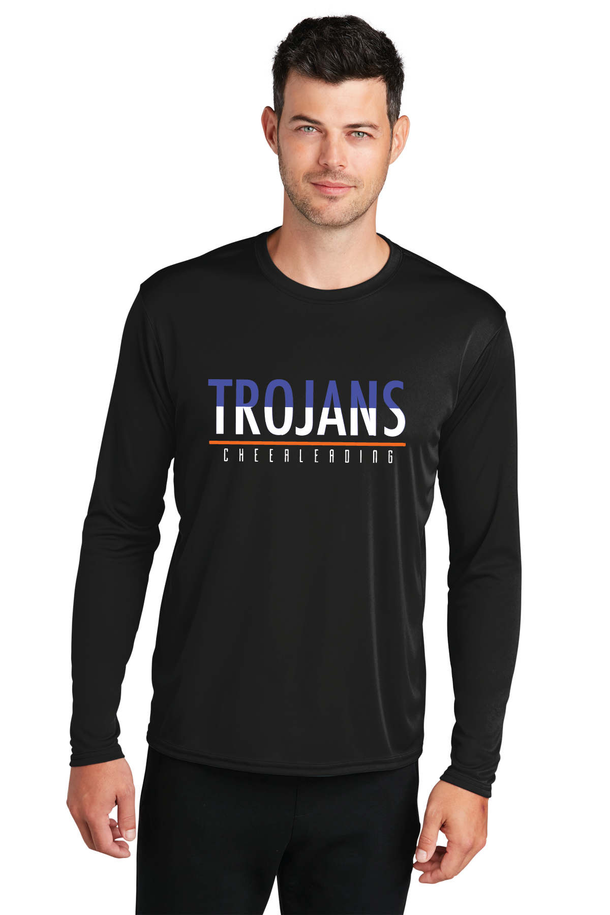Performance Long Sleeve Tee (Youth and Adult) / Black / Plaza Middle School Cheer