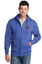 Fleece Full-Zip Hooded Sweatshirt / Heather Royal / Plaza Middle School Track