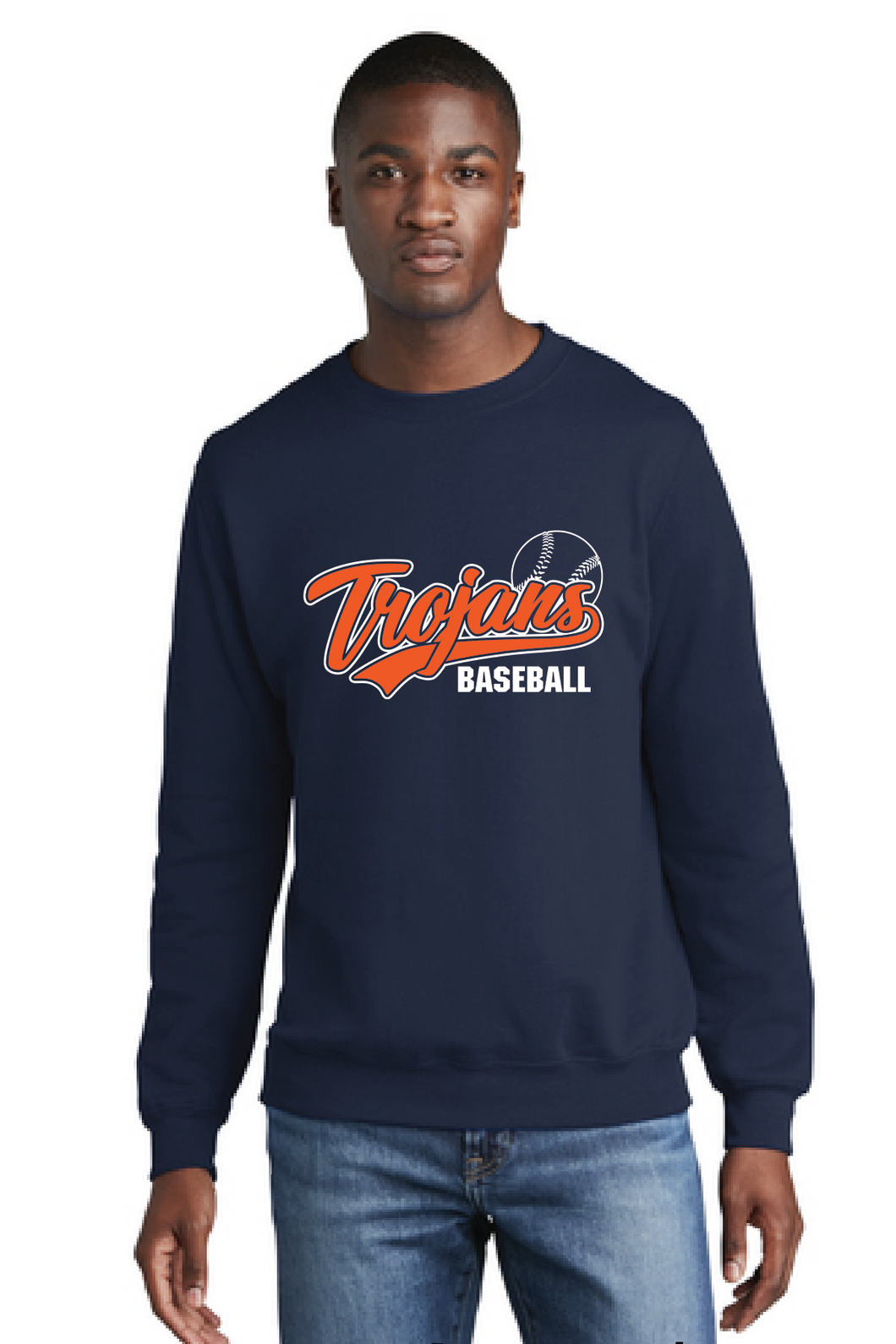 Core Fleece Crewneck Sweatshirt / Navy / Plaza Middle School Baseball