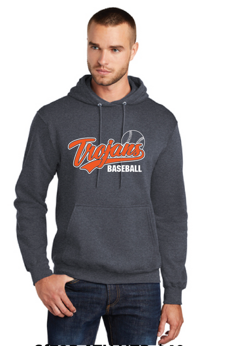 Core Fleece Pullover Hooded Sweatshirt / Heather Navy / Plaza Middle School Baseball