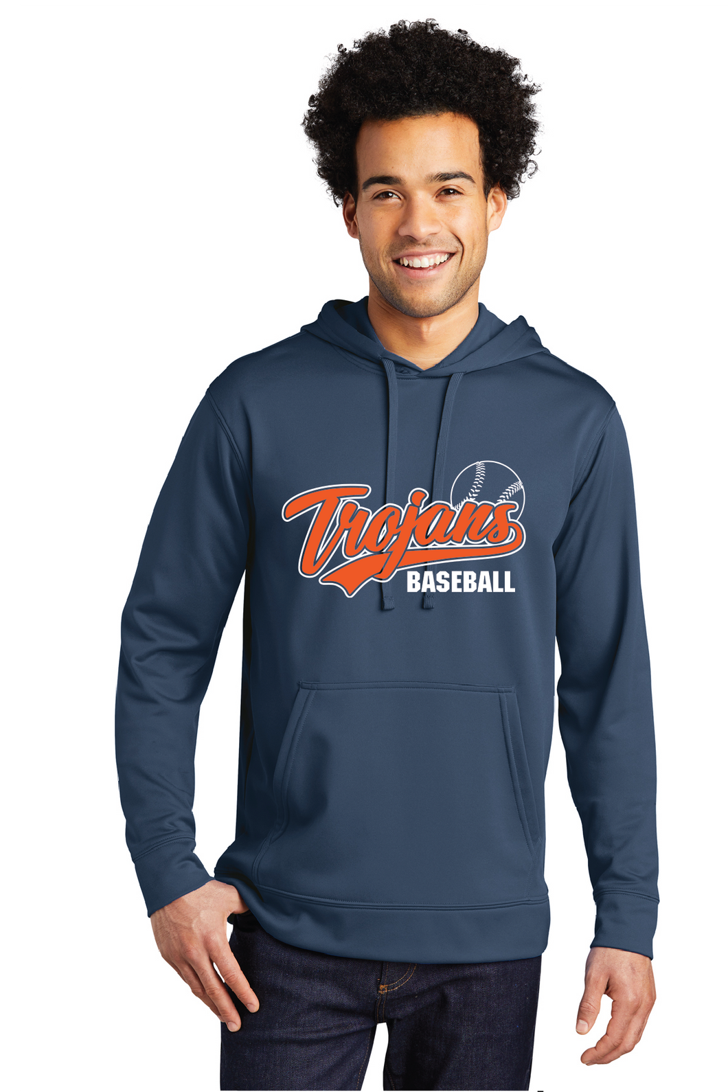 Performance Fleece Hooded Sweatshirt / Navy / Plaza Middle School Baseball