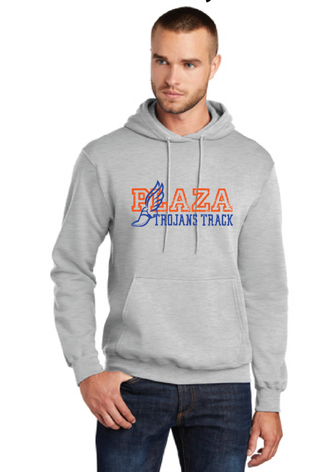 Core Fleece Pullover Hooded Sweatshirt / Ash / Plaza Middle School Track