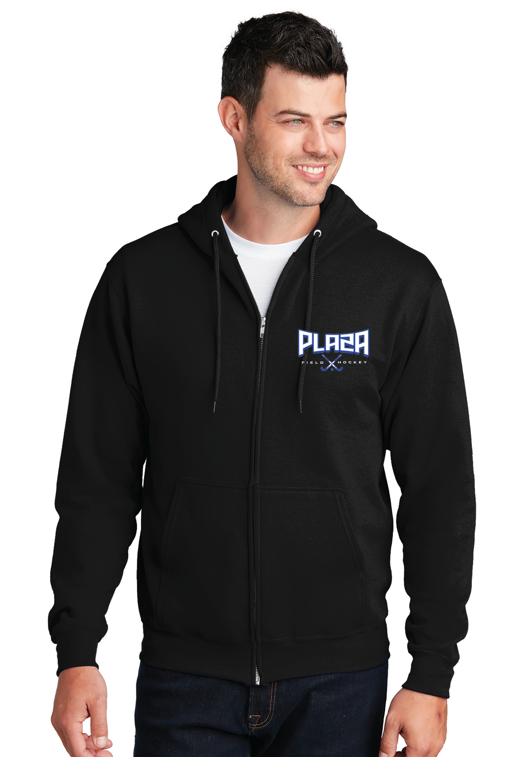 Fleece Full-Zip Hooded Sweatshirt / Black / Plaza Middle School Field Hockey