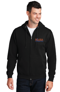 Fleece Full-Zip Hooded Sweatshirt / Black / Plaza Middle School Track