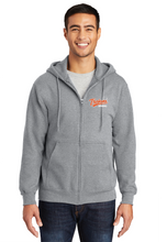 Fleece Full-Zip Hooded Sweatshirt / Athletic Heather / Plaza Middle School Baseball