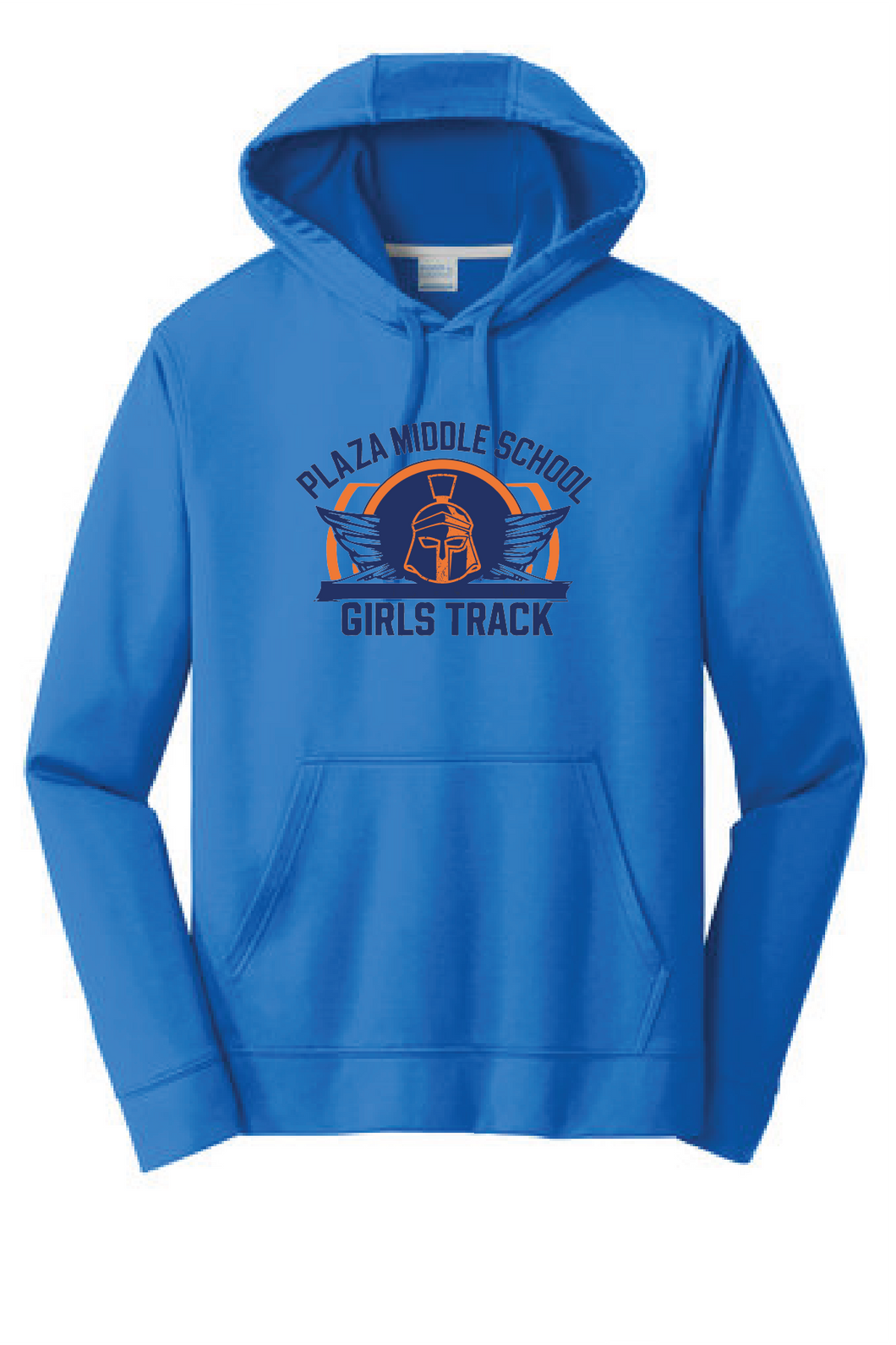 Performance Fleece Hooded Sweatshirt / Royal / Plaza Middle School Track