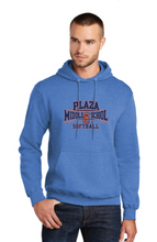 Fleece Pullover Hooded Sweatshirt / Heather Royal  / Plaza Middle School Softball