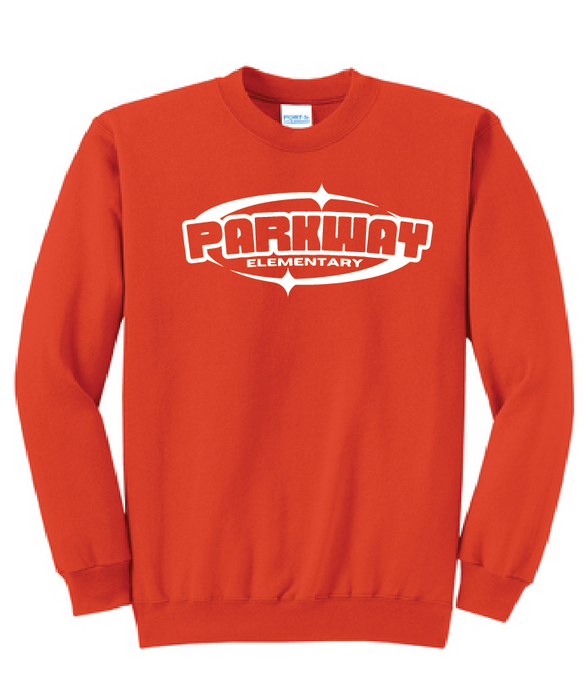 Core Fleece Crewneck Sweatshirt / Orange / Parkway Elementary School