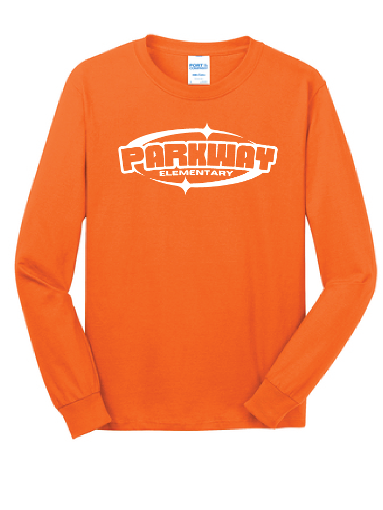 Long Sleeve Core Cotton Tee / Orange / Parkway Elementary School