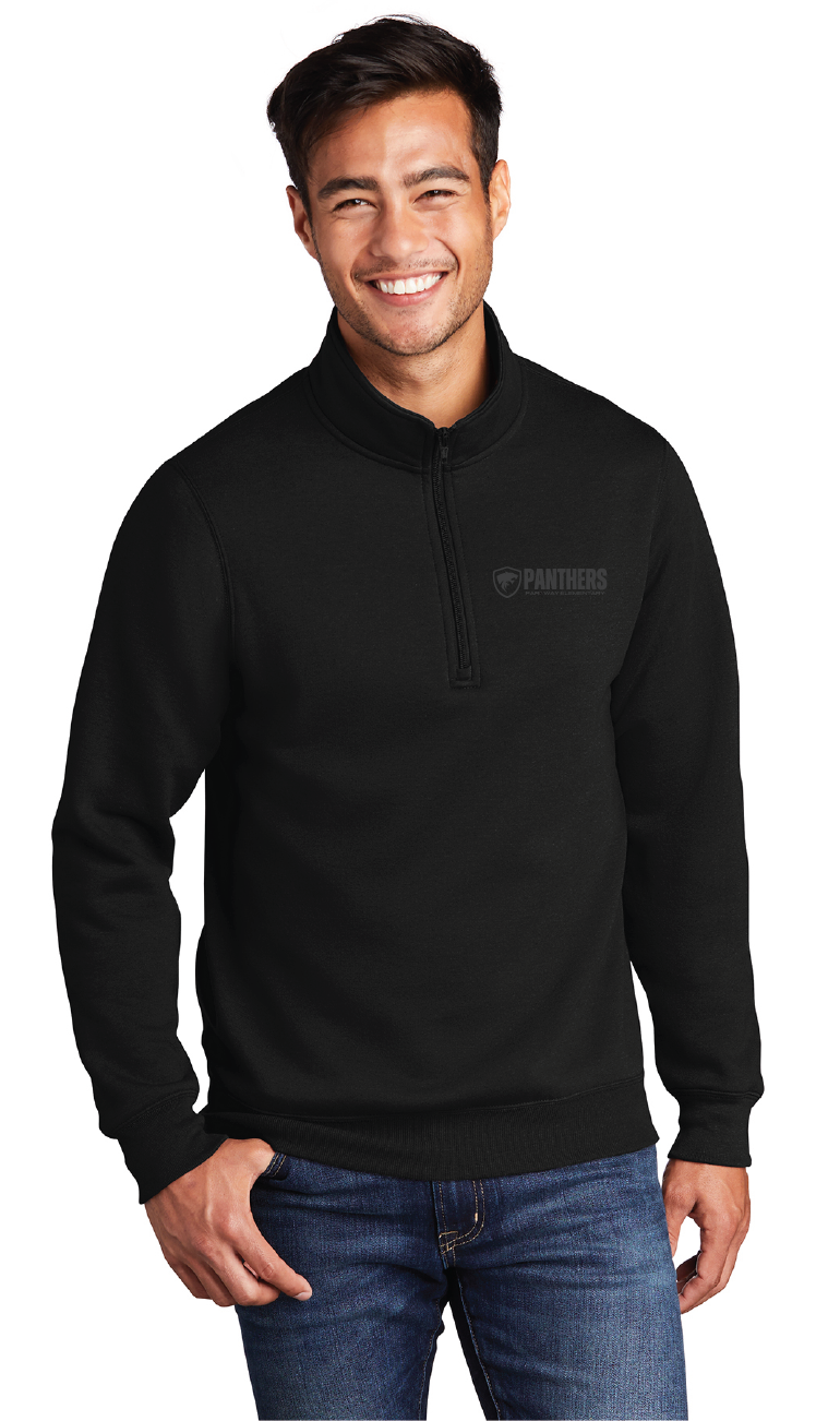 Fleece 1/4-Zip Pullover Sweatshirt / Black / Parkway Elementary School