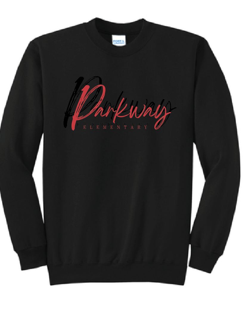 Core Fleece Crewneck Sweatshirt / Black / Parkway Elementary School