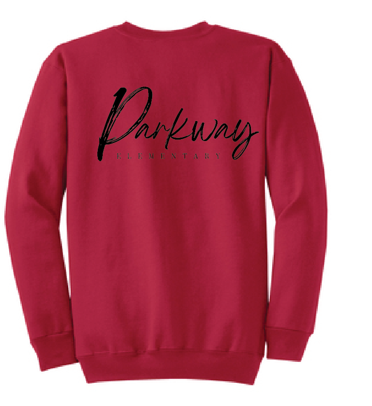 Core Fleece Crewneck Sweatshirt / Heather Red / Parkway Elementary School