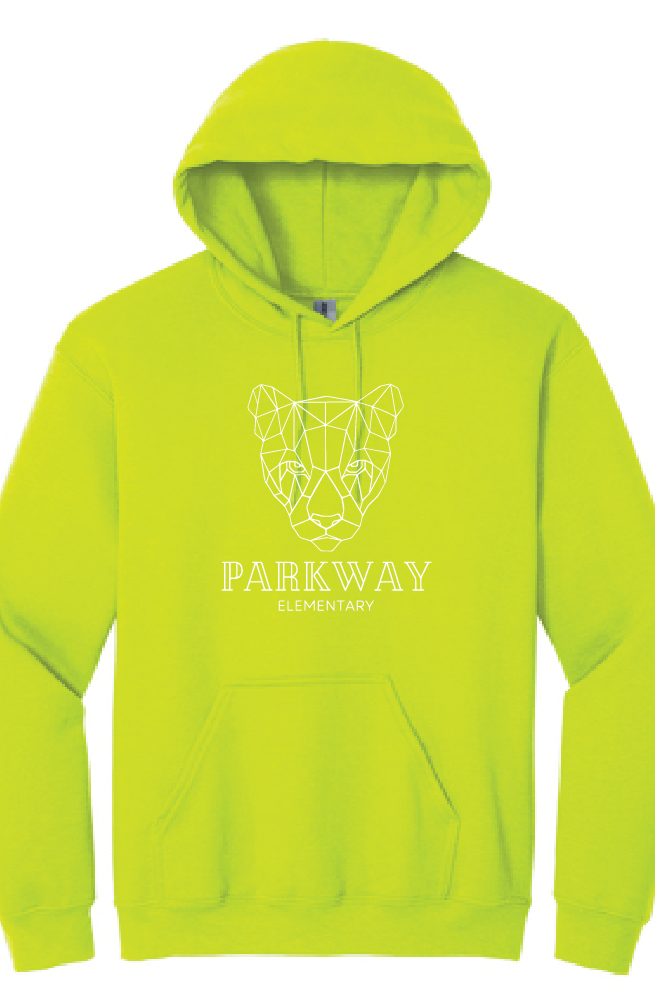 Core Fleece Pullover Hooded Sweatshirt / Neon Green / Parkway Elementary School