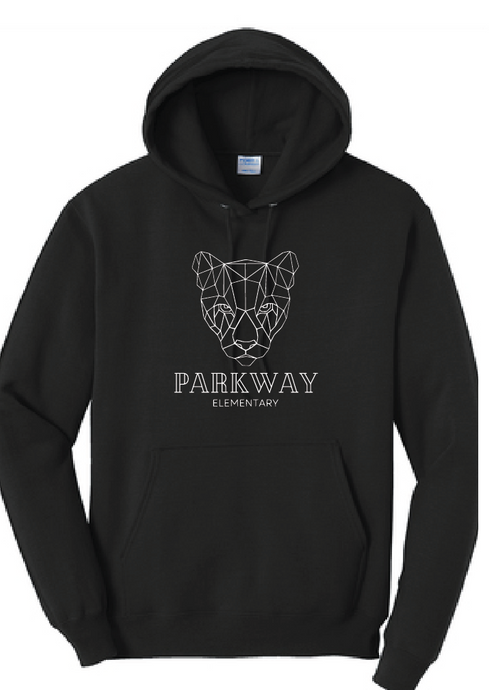 Core Fleece Pullover Hooded Sweatshirt / Black / Parkway Elementary School