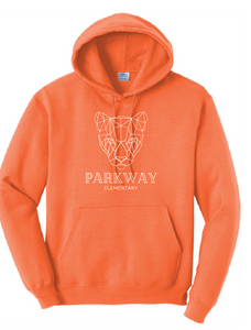 Core Fleece Pullover Hooded Sweatshirt / Neon Orange / Parkway Elementary School
