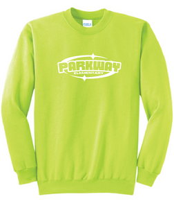 Core Fleece Crewneck Sweatshirt / Neon Green / Parkway Elementary School