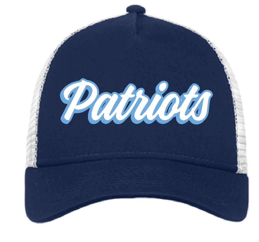 Patriots Snapback Trucker Hat / Navy & White / First Colonial High School