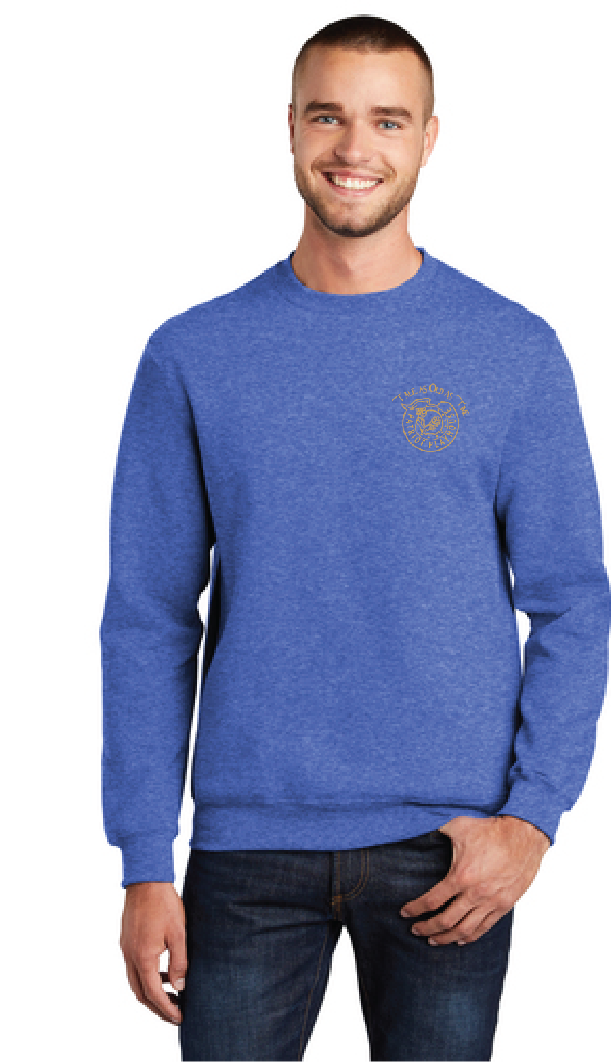 Fleece Crewneck Sweatshirt  / Royal Frost / First Colonial High School Patriots Playhouse