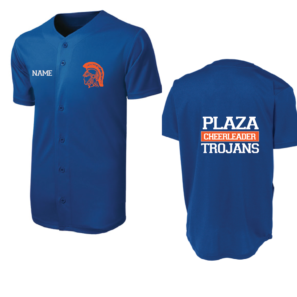 PosiCharge Full-Button Jersey/ Royal / Plaza Middle School Cheer