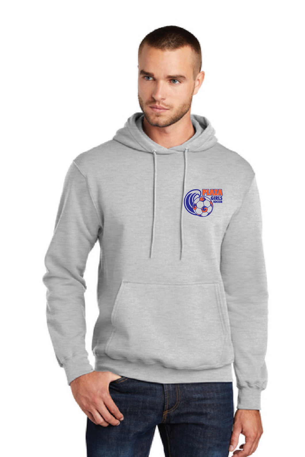 Fleece Hooded Sweatshirt / Ash / Plaza Middle Girls Soccer