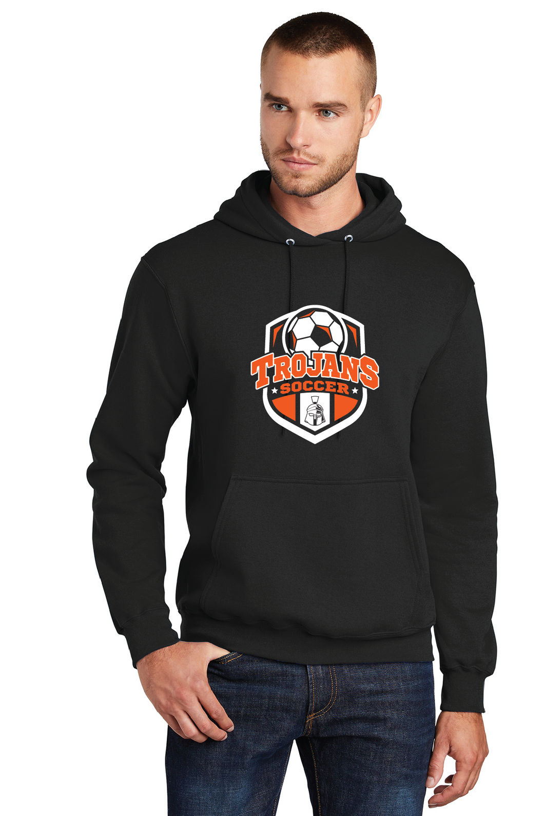 Fleece Pullover Hooded Sweatshirt / Black / Plaza Middle School Boys Soccer