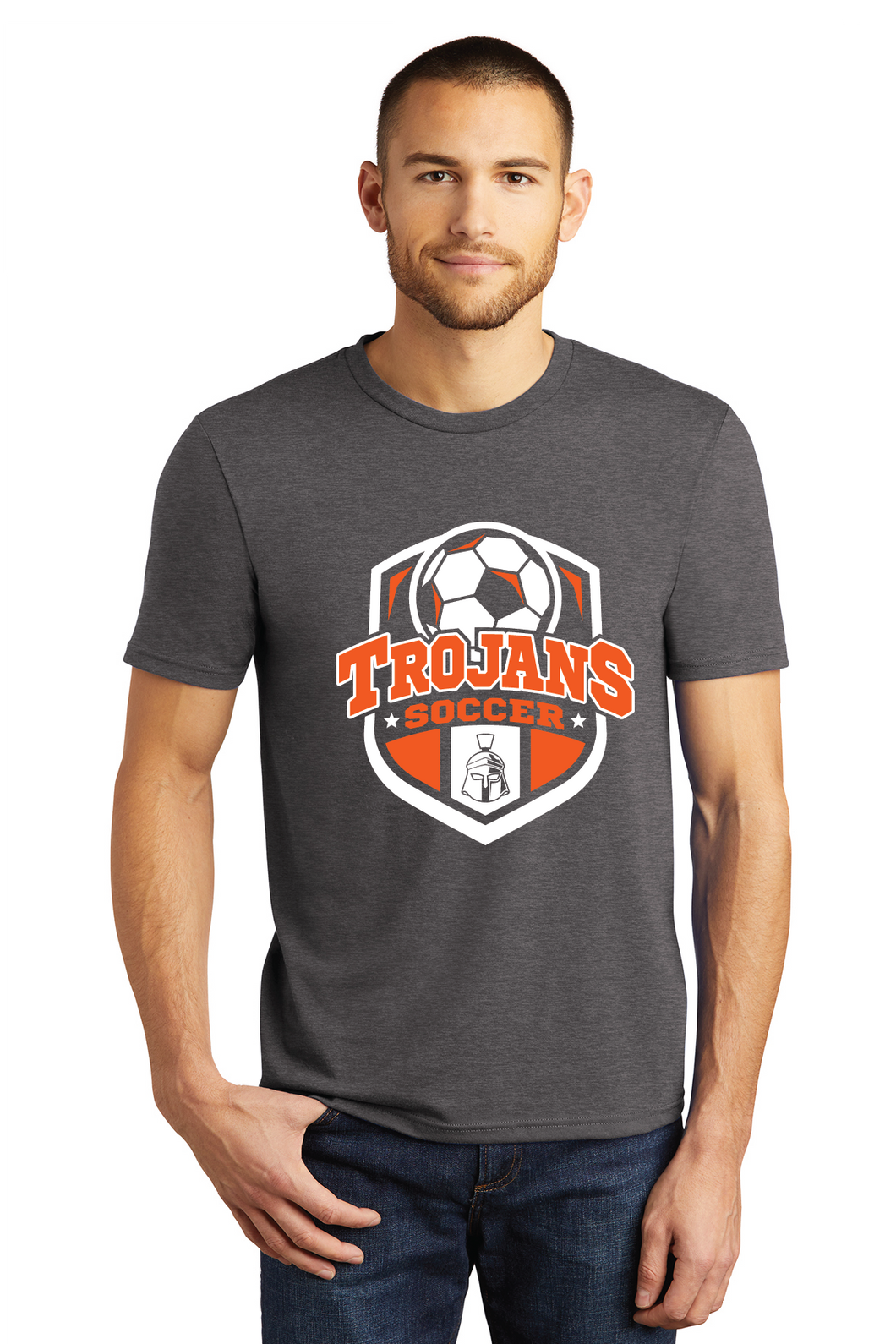 Triblend Softstyle Tee / Heathered Charcoal / Plaza Middle School Boys Soccer