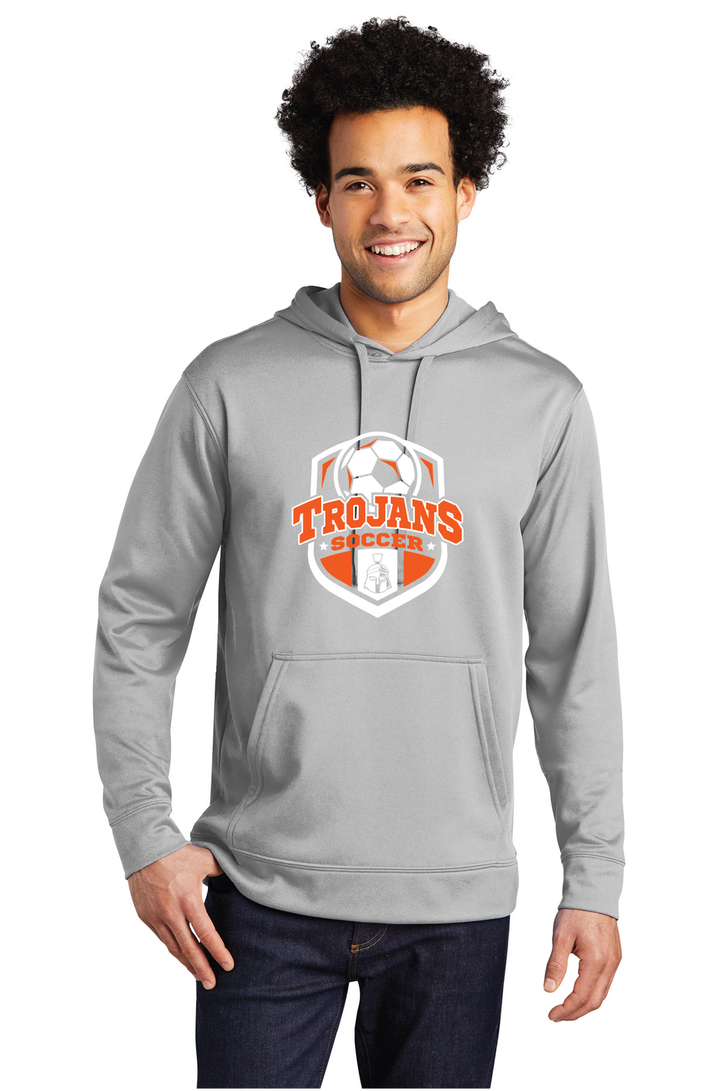 Performance Fleece Pullover Hooded Sweatshirt / Silver / Plaza Middle School Boys Soccer